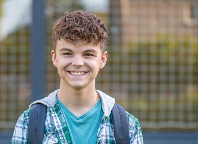 Smiling pre-teen boy in Lyon County